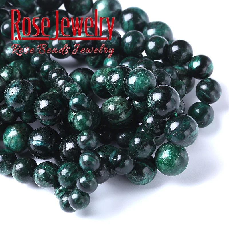 AAAAA натуральные зеркальные бусины зеленый камень круглые свободные бриллианты
