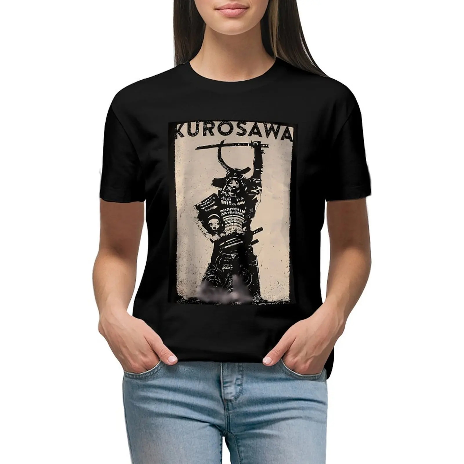 Kurosawa футболка с Самураем милые женские топы женская одежда