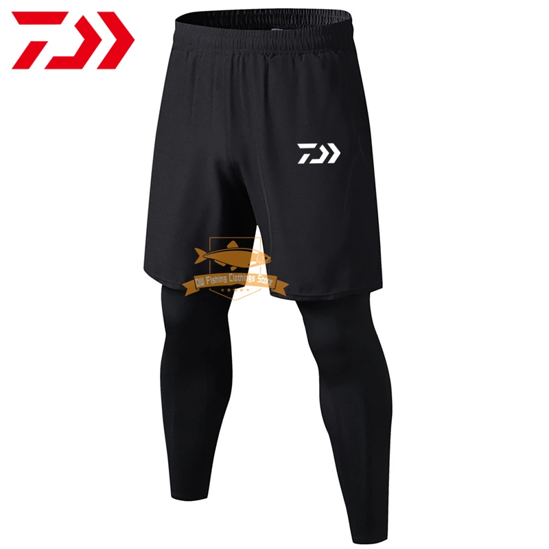 

Рыболовные штаны Daiwa для мужчин и женщин, спортивные быстросохнущие Эластичные Обтягивающие Брюки для бега, фитнеса, активного отдыха, вело...