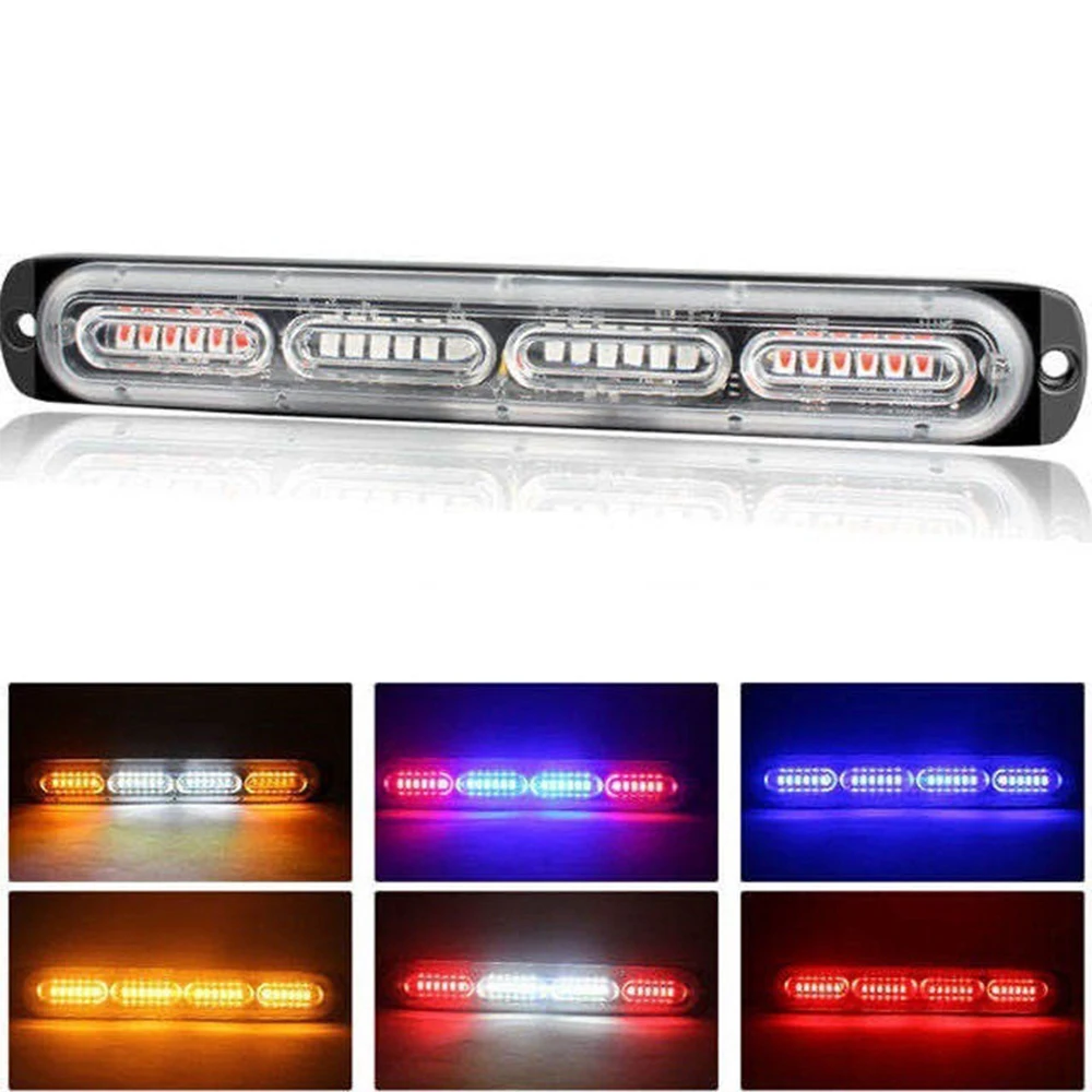 

24 LED Car Emergency Strobe Light UltraThin Flashing Lights Truck Pickup Side Warning Fash Light Moto Signal Lamp Bar 12-24V