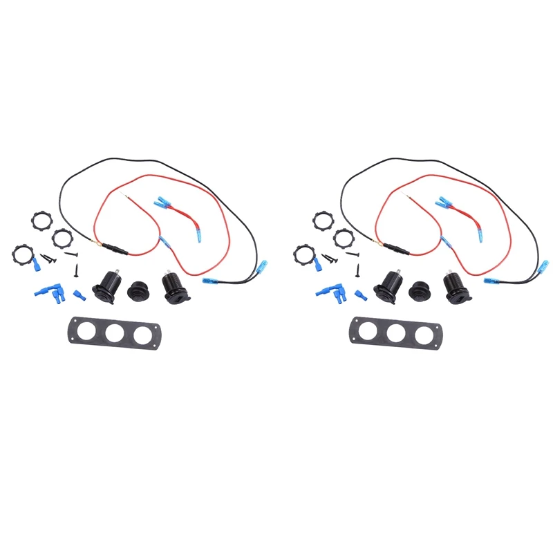 

2X Dual Qc3.0 Cigarette Lighter Socket Distributor, With Aluminum Dual Usb Port And Led Display For Motorboats, Etc.