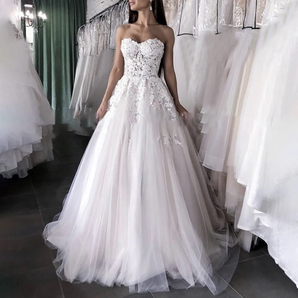 

Women's Wedding dress Lace beading princess boho Wedding Dress plus size bride dress robe de mariee