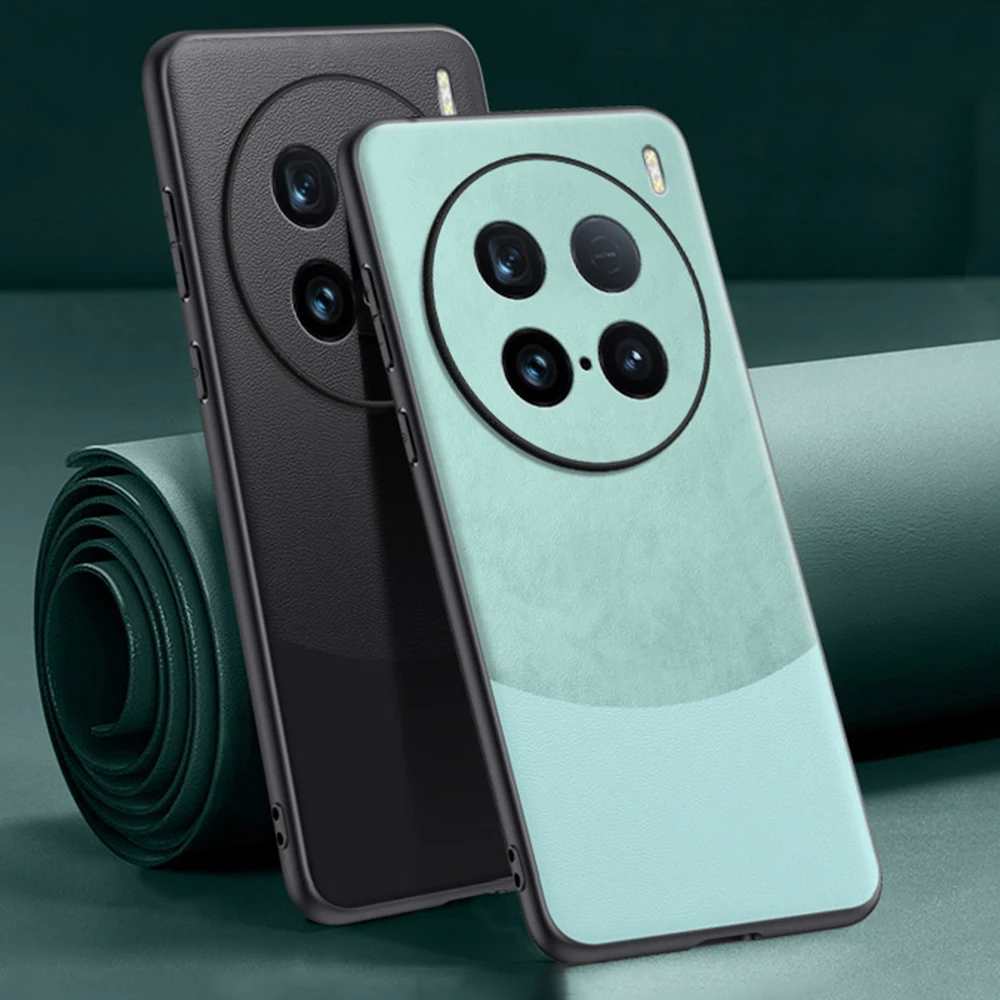 Кожаная задняя крышка для телефона vivo X100 Ultra X100s Pro с узором Силиконовая защита