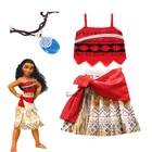 2022 Детский костюм Моаны для косплея на Хэллоуин для девочек платье принцессы ваяна с ожерельем детская одежда для дня рождения