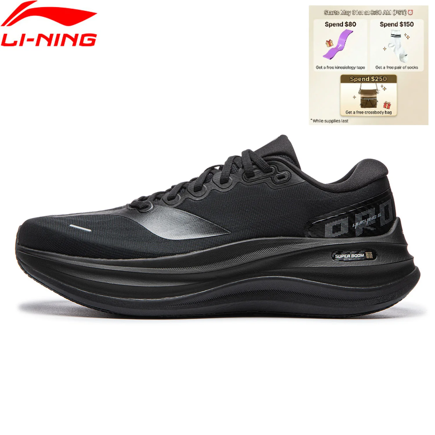 Фото Мужские кроссовки Li-Ning YUEYING 6 PRO с оптимизированной амортизацией и широким носком, светоотражающие, с технологией SUPER BOOM, модель ARHW015 №1