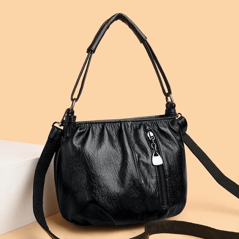 Кожаные сумки на плечо для женщин винтажные модные элегантные женские сумочки от