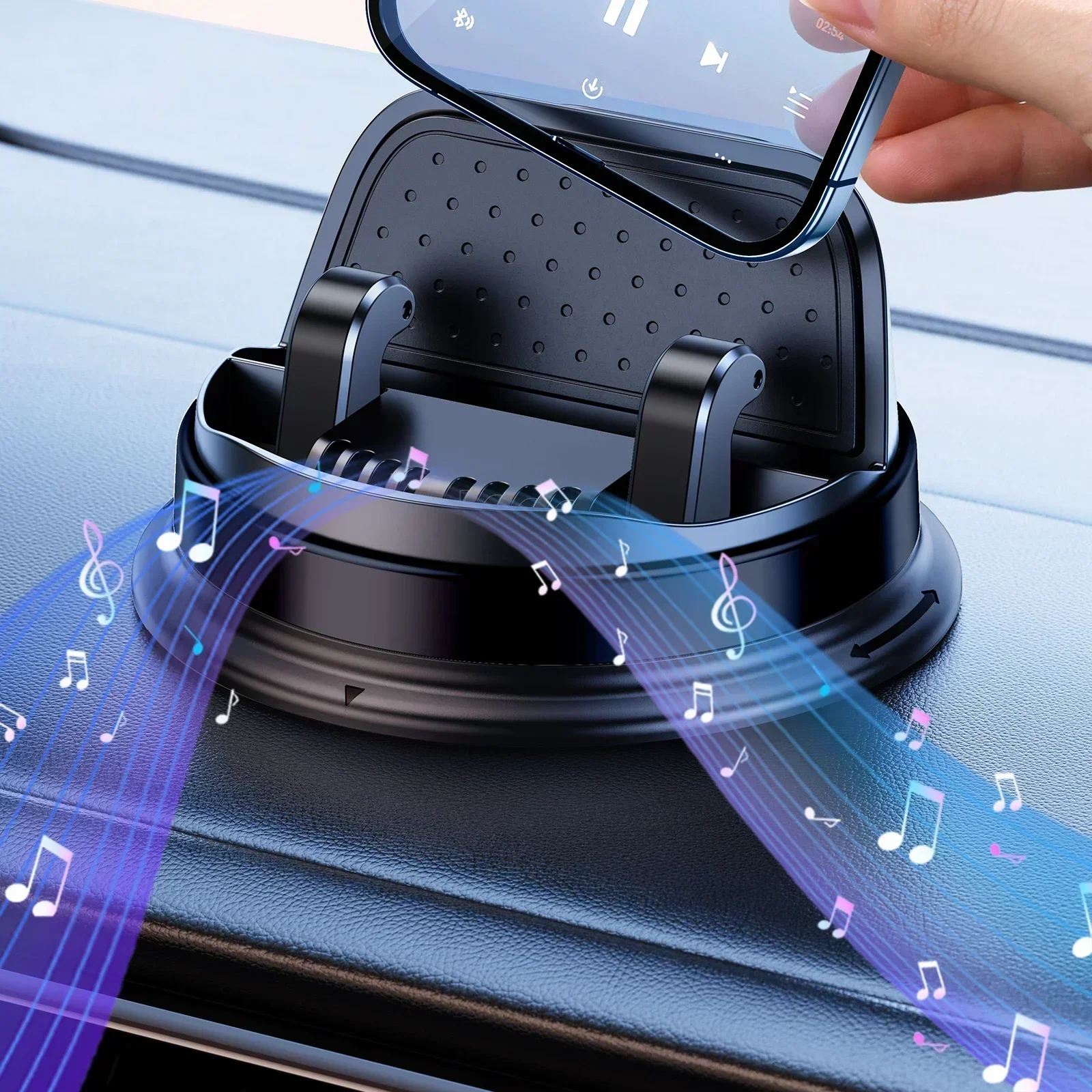 

Держатель сотового телефона Hipacool для автомобильной приборной панели, автомобильное крепление для телефона 360° ° Поворотная подставка с нескользящим силиконом для iPhone Samsung Google