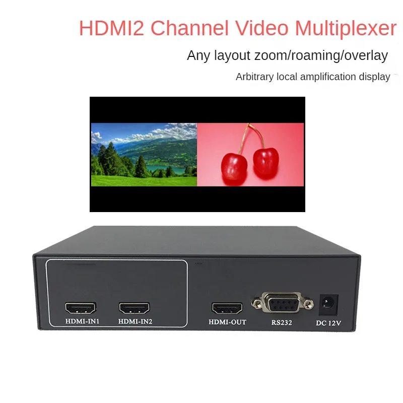 Профессиональный HDMI 2-канальный видеомультиплексор 2-в-1 с функцией изображения в изображении бесшовное переключение четырехъядерный мультиплексор 2x1
