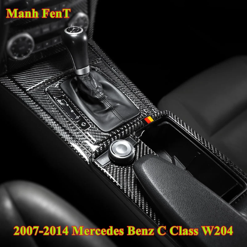 

Для Mercedes Benz C Class W204 2007-2014, держатель для чашки передач, панель, украшение из углеродного волокна, 3D наклейка, интерьер автомобиля C180 C200 C260