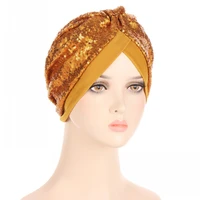 shiny multicolor sequin headscarf fashion ethnic style pullover cap african muslim arab women head hat four seasons new arrival