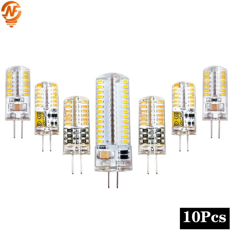 10Pcs/lot LED Lamp G4 AC DC12V 220V 2W 3W 5W 7W 9W Silicone Light Warm Cold/White LED Bulb 360 Beam Angle Replace Halogen Lights