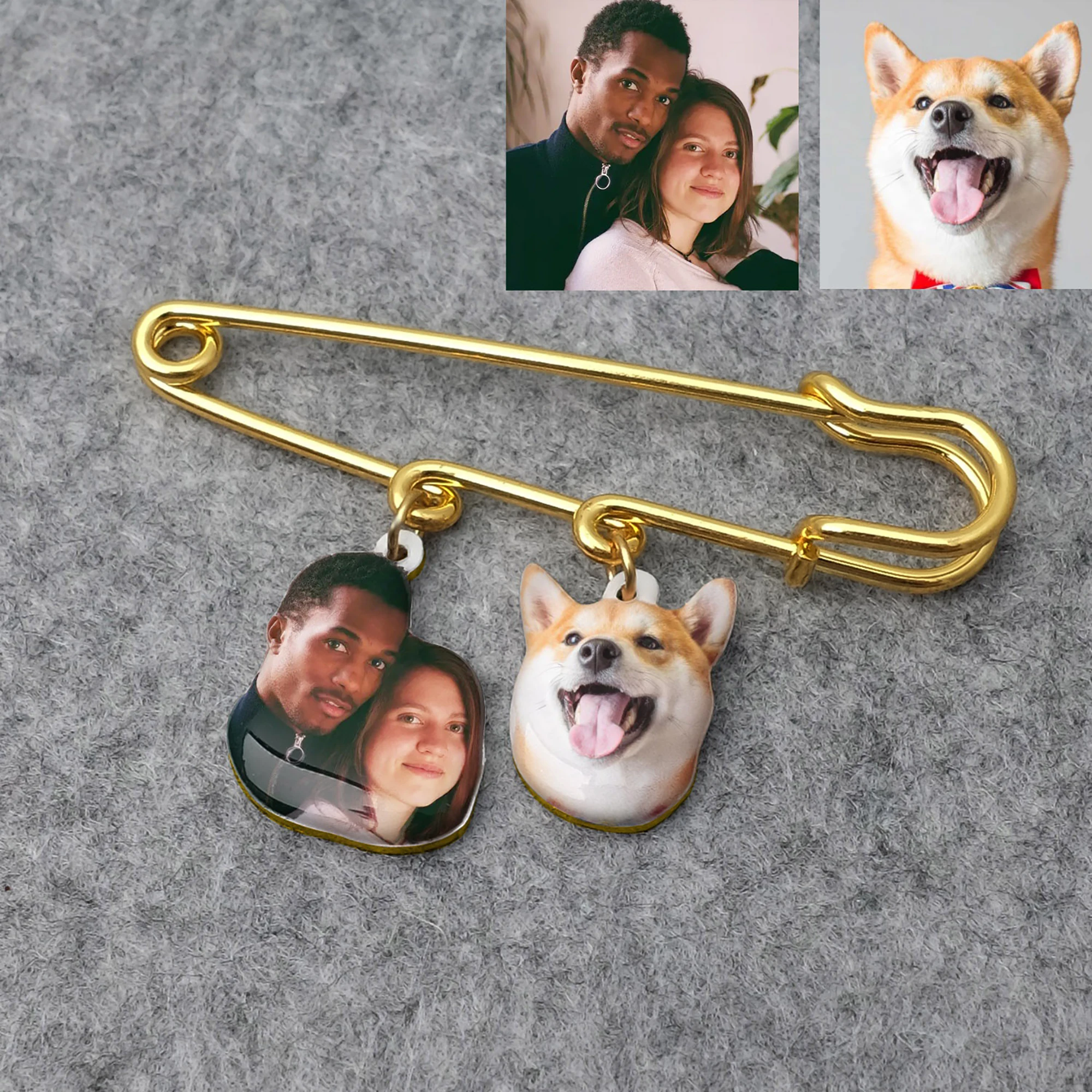 Stainless Steel Brooch With Customizable Photos Women's Adjustable Pants Waist Fixed Clothing Brooch Scarf Women's Jewelry