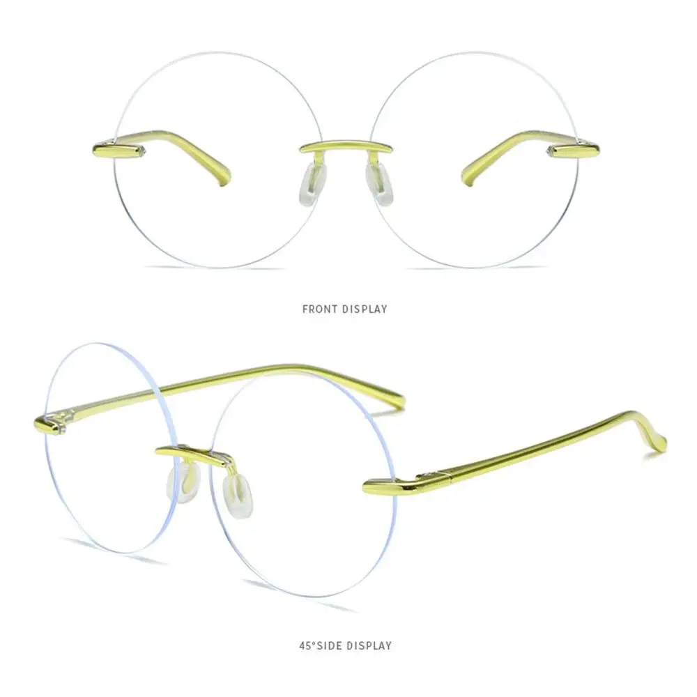 Очки без оправы с ромбовидной огранкой и защитой от УФ-синих лучей сверхлегкие