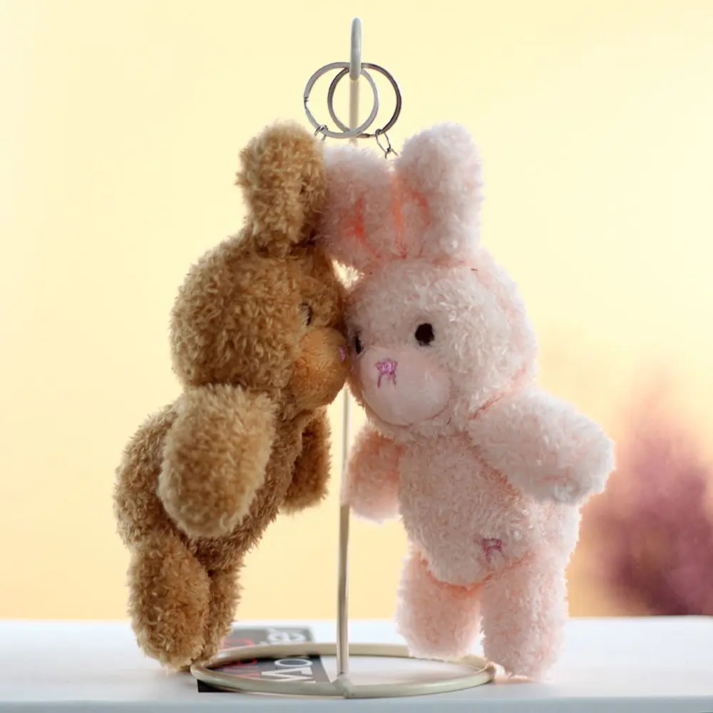 New 1pcs Cute Bunny Bear Stuffed Plush Toy Rabbit Doll Keychain Pendant Ornaments | Key Chains