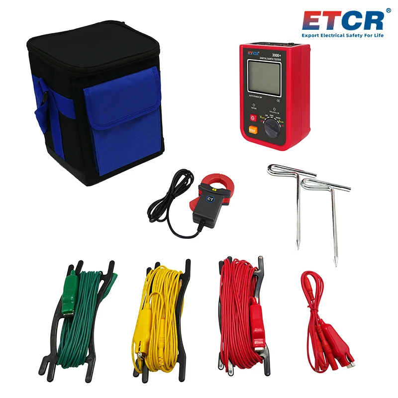 ETCR3000 + Новый цифровой тестер сопротивления заземления с функцией проверки