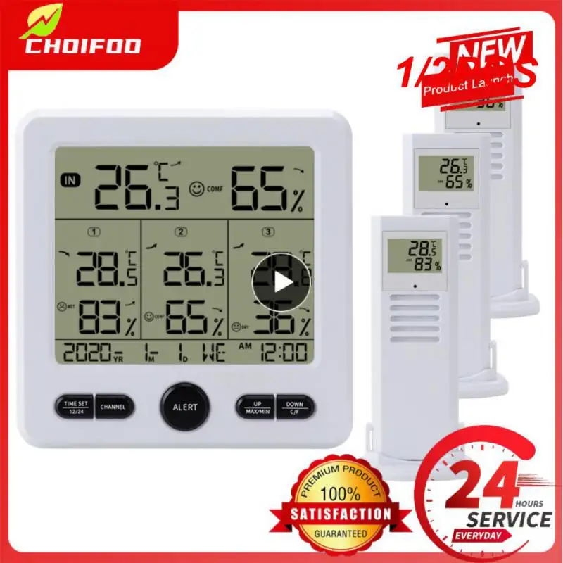

1/2PCS Wireless Weather Station Thermometer TS-6210 Digital Temperature Sensor Hygrometer WithRemote Sensors Battery Powered