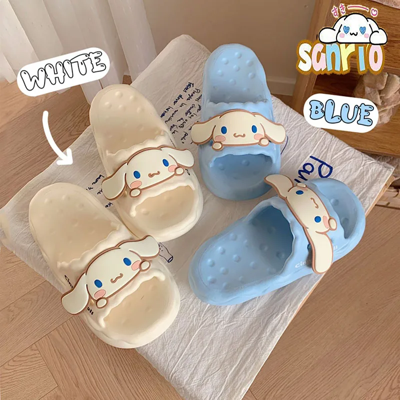 

Kawaii Anime Hello Kitty Sanrio Kuromi Cute Cinnamoroll Summer Slippers Thick Bottom Non-Slip Home Sandals Girls Gifts Kids Toys