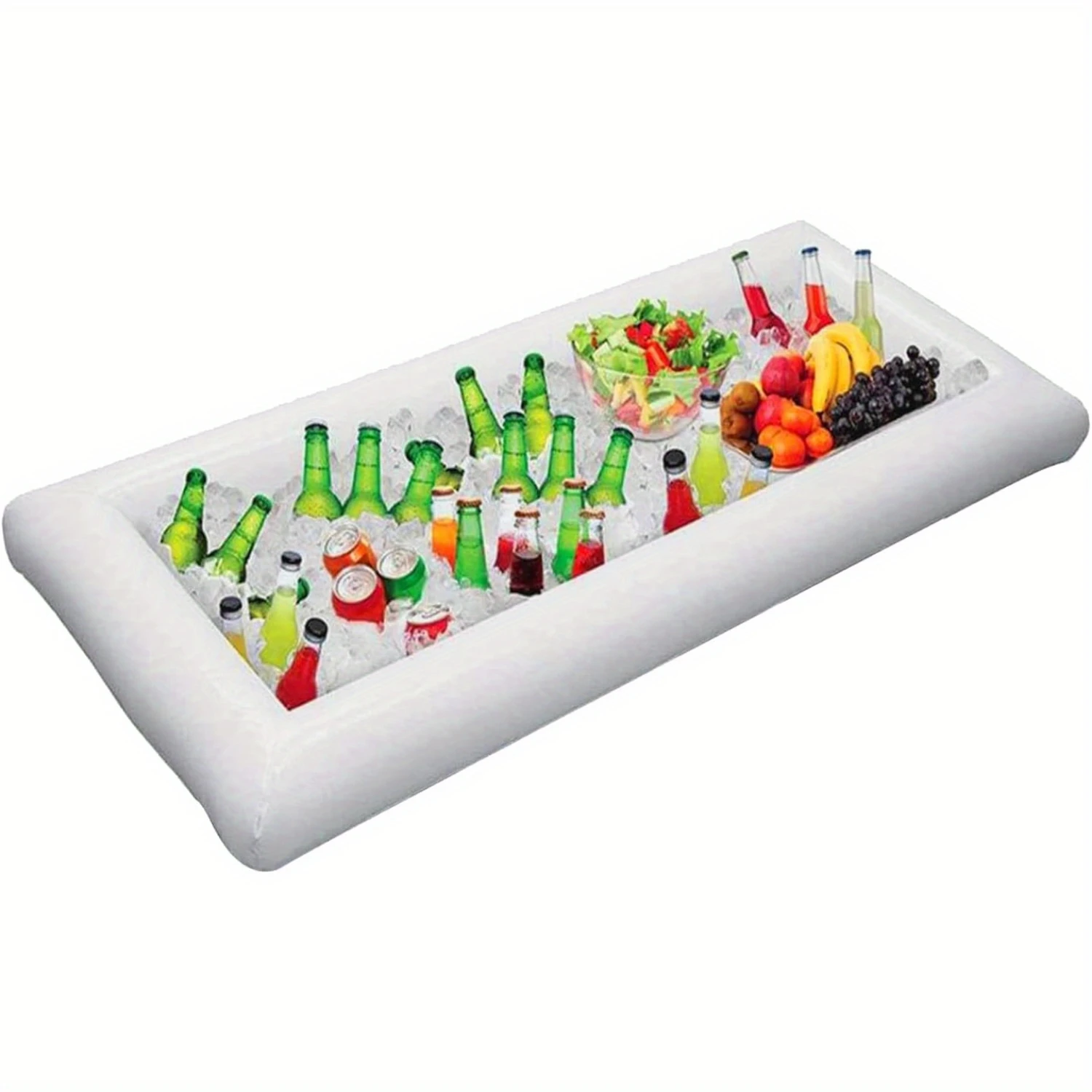 Inflatable Floating Breakfast Tray With Drain Plug - Perfect For Pool Parties Bbqs & Picnics | 53X25.6" Vinyl Food Beverage S