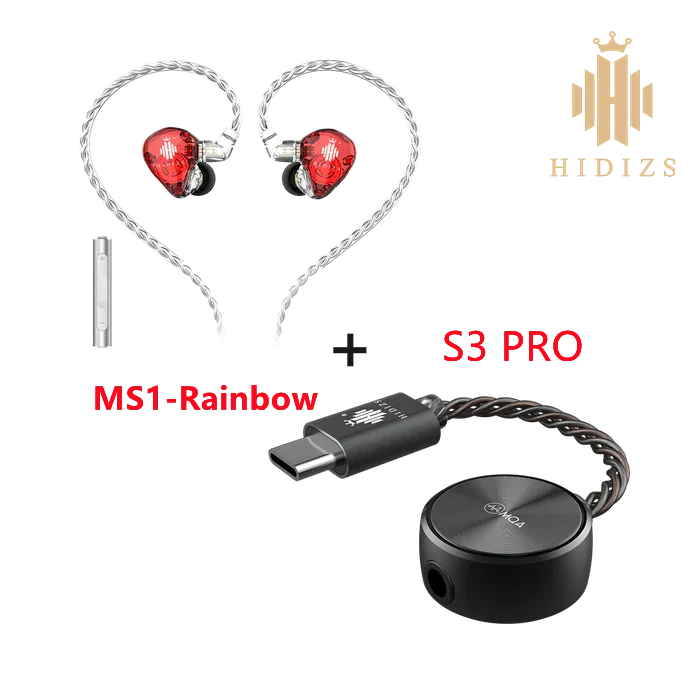 

Hidizs S3PRO ультра портативный Hi-Res DAC Dongle USB C Type-C до 3,5 мм усилитель с MS1-Радужный комплект