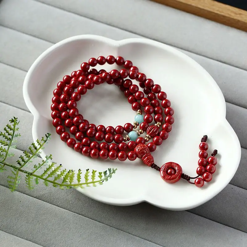 Женский браслет из 108 бусин с жемчугом Cinnabar Good Luck
