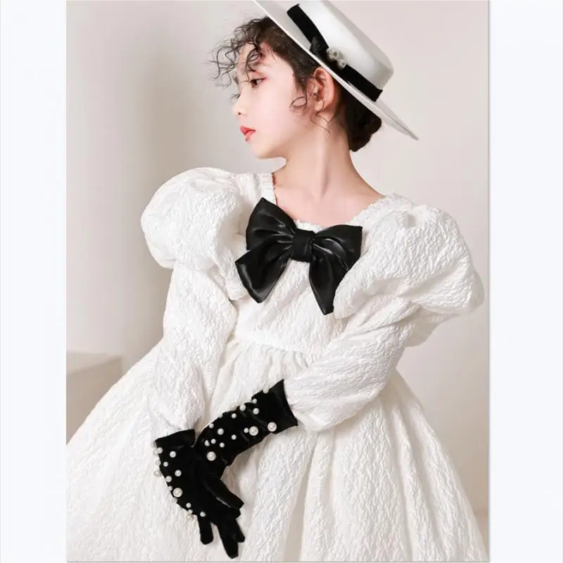 

Baby Girl Flower Dress Kids Bridemaid Wedding Dresses For Children White Ball Gowns Girls Party Wear Elegant Frocks