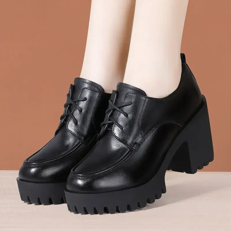 8 см маленькие размеры 33–43 оксфорды в британском стиле с глубоким вырезом и мехом