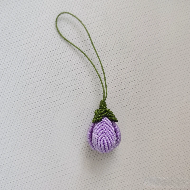 

Chinese knotting art pure hand woven mini light purple magnolia pendant mobile phone pendant