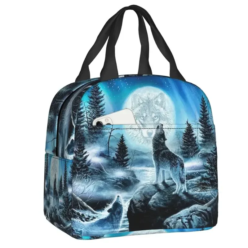 Недовольство волком изолированная сумка для ланча женщин портативный