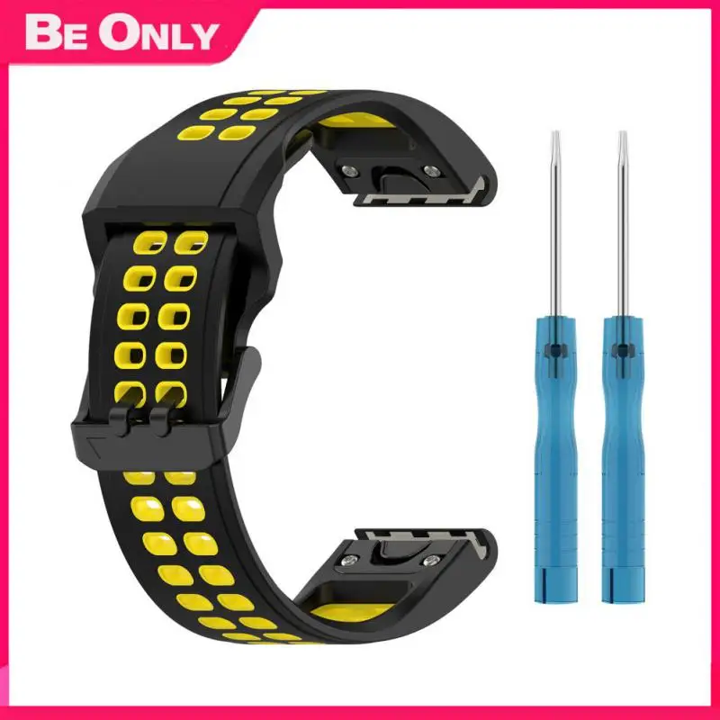 

Made Of Silica Breathable Watch Strap Breathable Sweat Proof Watch Strap Two-color Watch Strap Garmin Watch Strap