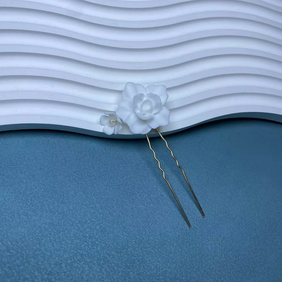 Женский гребень для волос ручной работы модный белый керамический цветочный