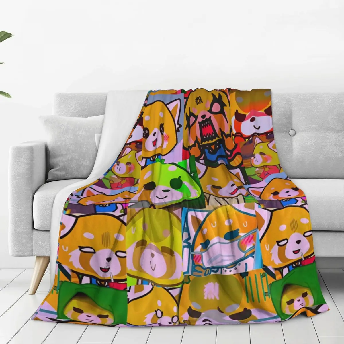 Sanrio аниме Aggretsuko теплые мягкие одеяла для путешествий и офиса плюшевое одеяло
