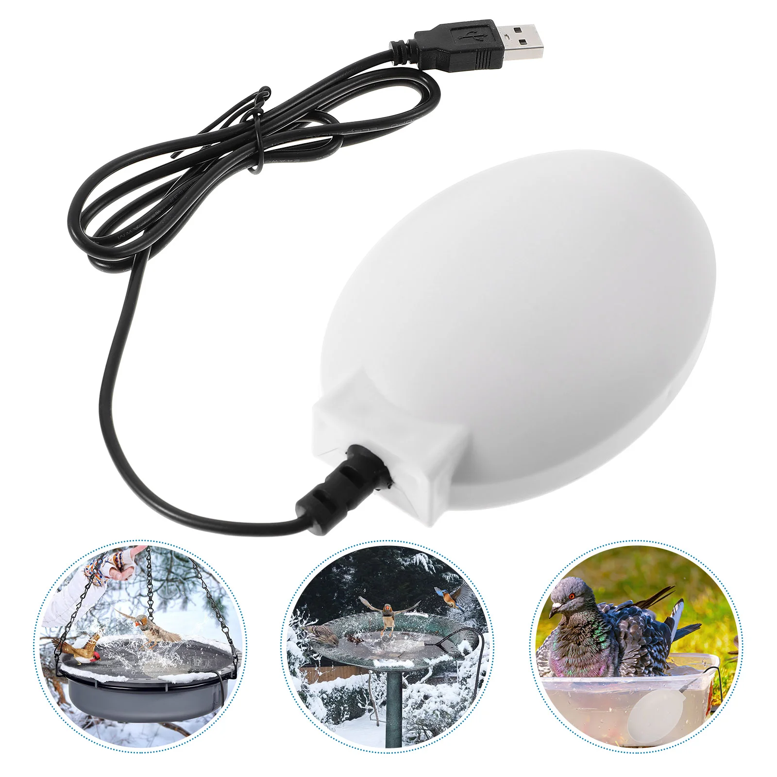 

Pond Heater Heated Chicken Waterer Tool USB Bird Bath Automatic Warm Simple Bathing Abs Pet Tools