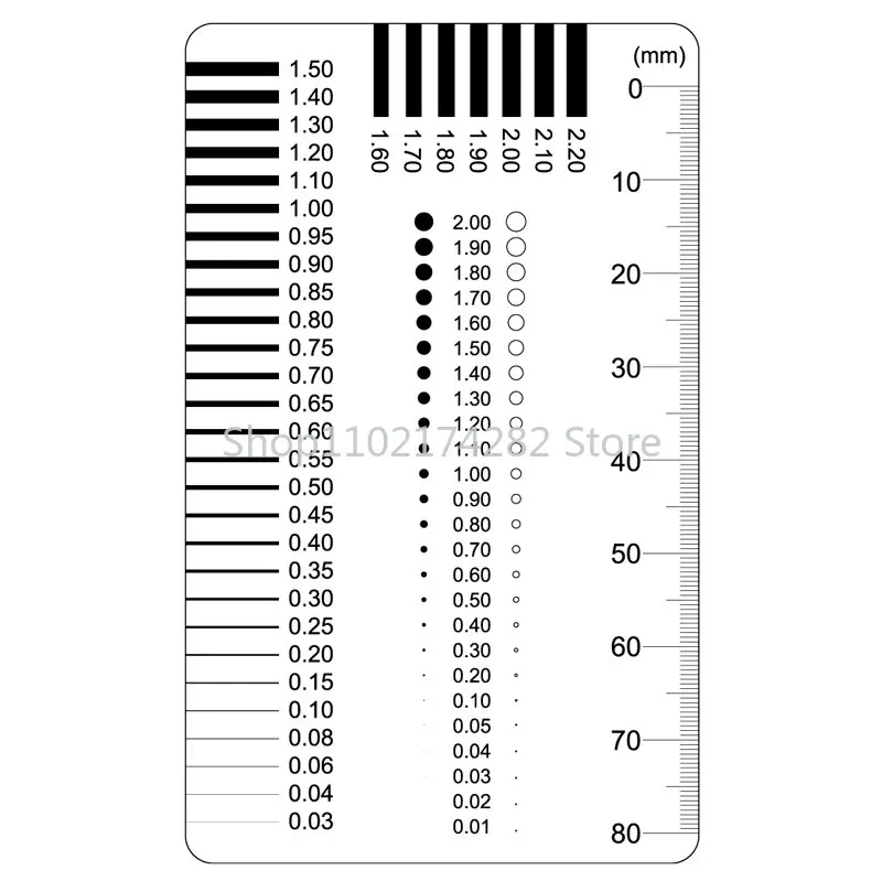 

Badge Gauge Film Ruler Point Gauge Wire Gauge Stain Crack Contrast Card Scratch Transparent Ruler Model
