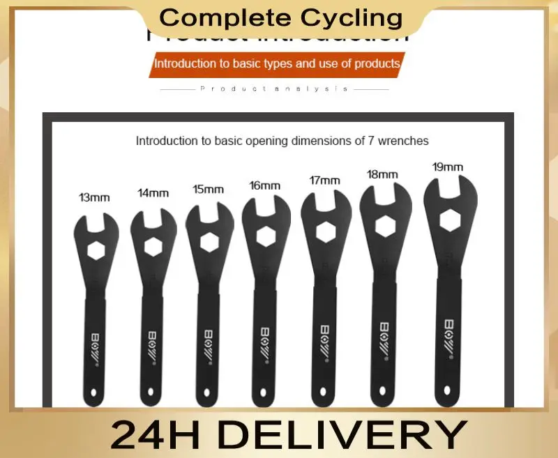 

13/14/15/16mm Bicycle Repair Wrench Carbon Steel Multi-Spec Wrench Bicycle Hub Pedal Repair Wrench Bicycle Parts
