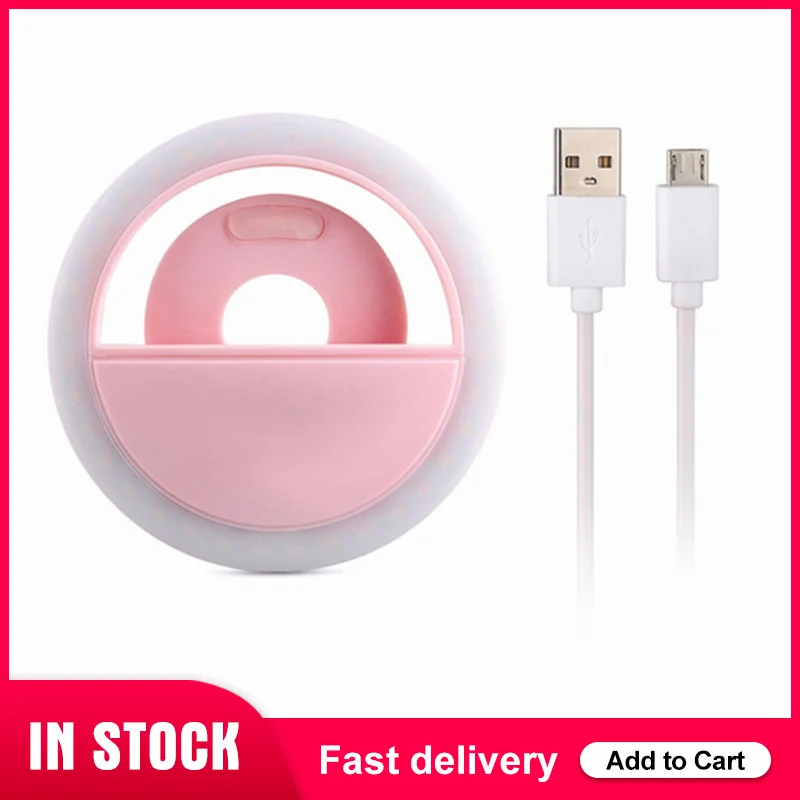 

Portable 36 LED Light Night Phone Flash Light Led Camera Clip-on Mobile Phone Selfie Ring Light Video Usb Charging For All Phone