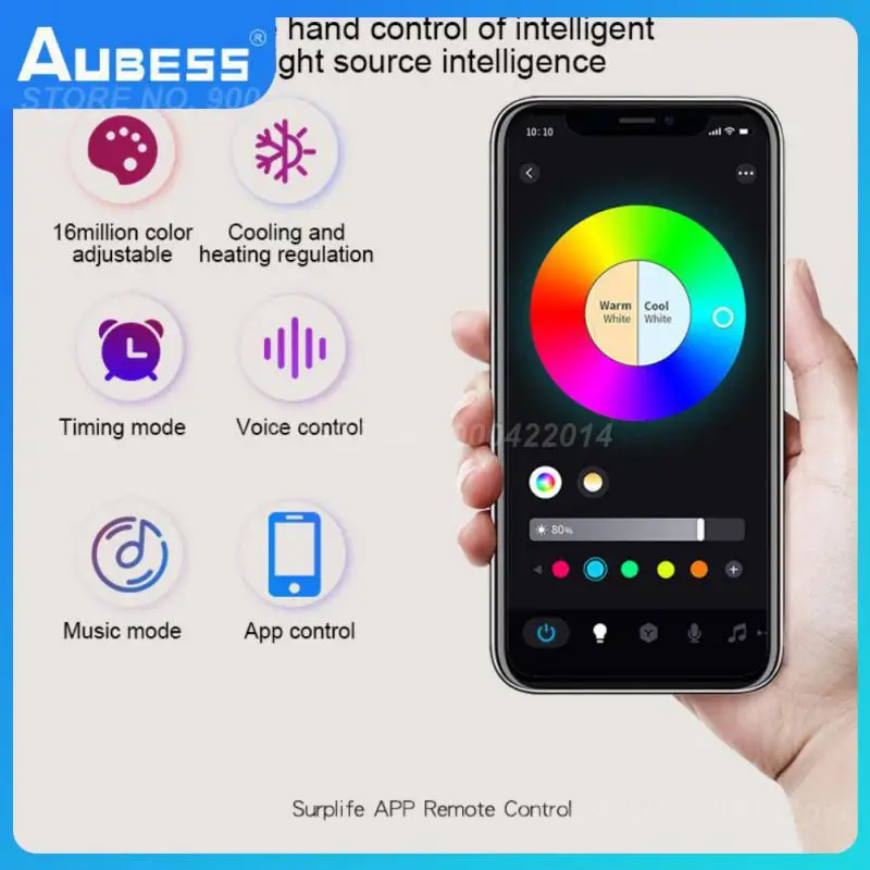 

Умный светодиодный потолочный светильник Rgb, 120 В, Регулируемый потолочный светильник, лампа с Wi-Fi мощностью 9 Вт,-В переменного тока, работае...