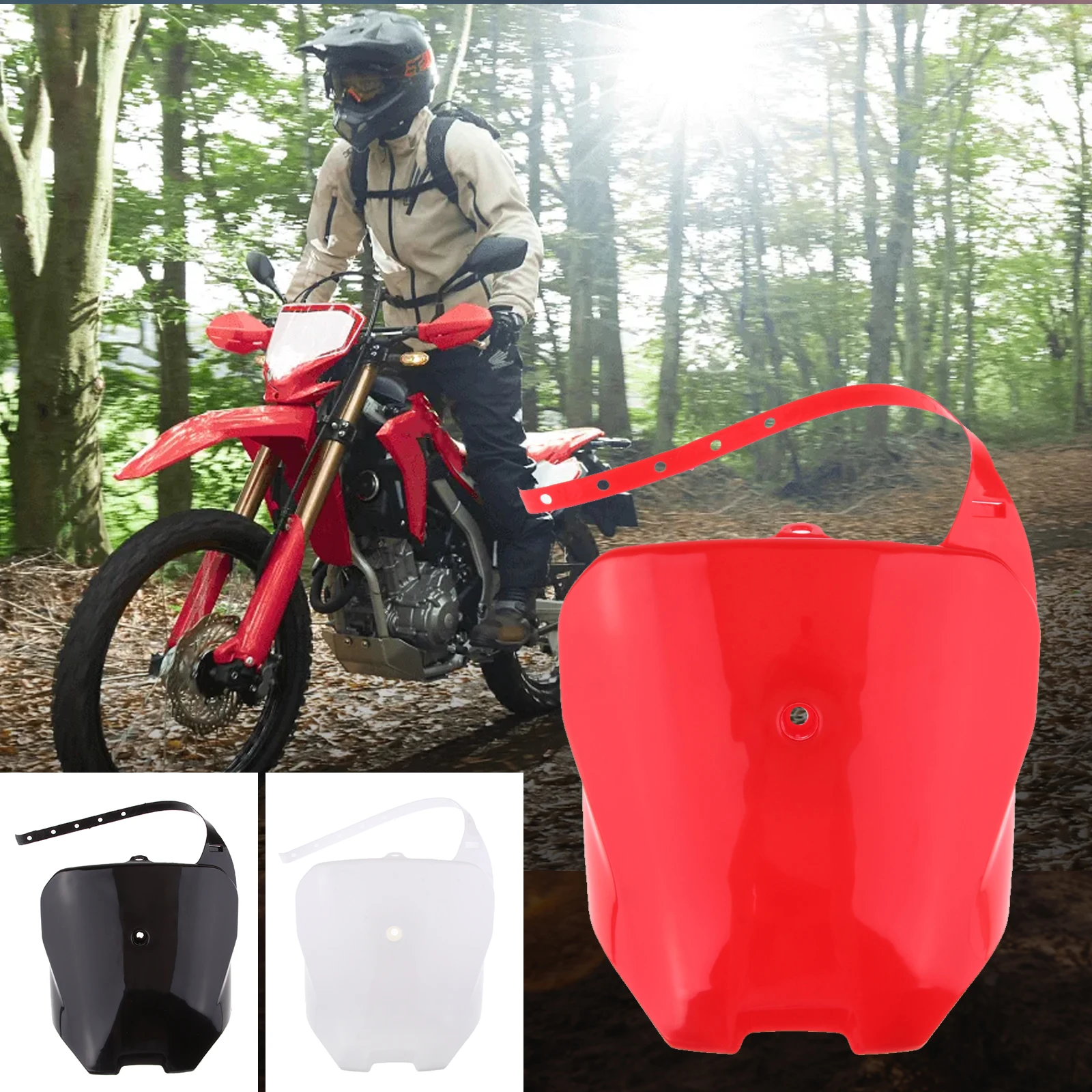 

Передняя крышка номерного знака мотоцикла для Honda CRF70 80 100 и т. д. 0,82x0,8 дюйма для велосипеда-внедорожника, мотокросса из пластика