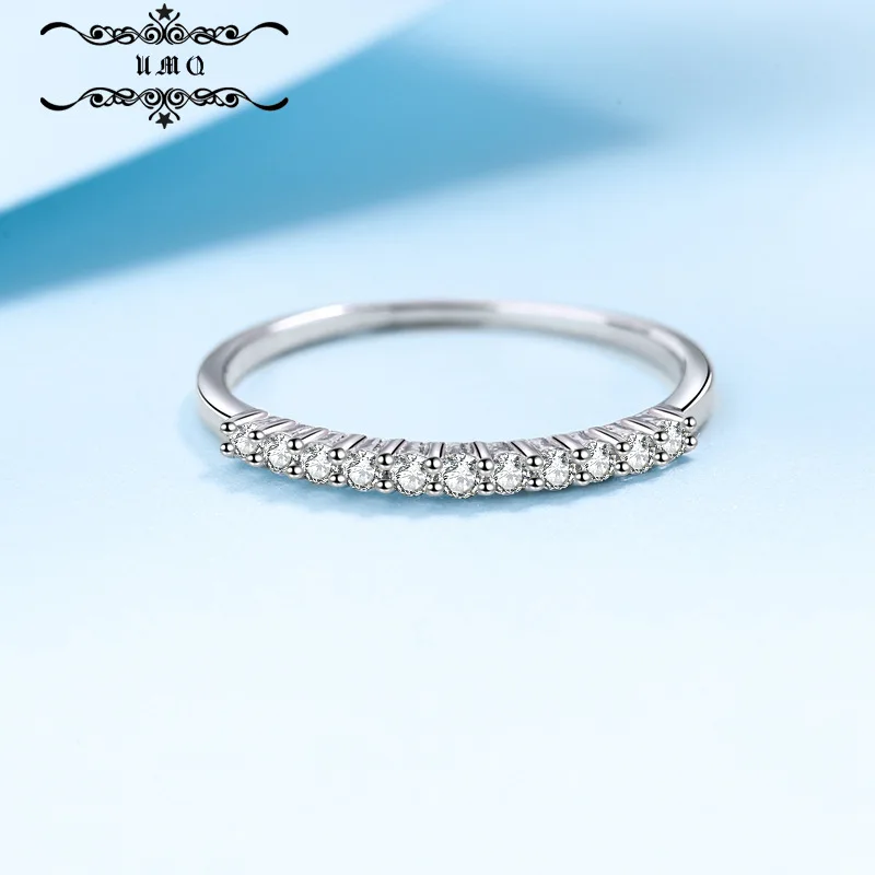 

100% Natural 0.16ct Moissanite Gemstones Ring for Women Solid 925 Sterling Silver Wedding Band Ring Gifts Fine Jewelry