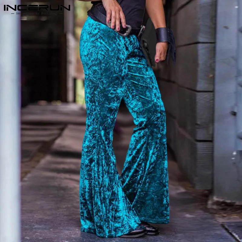 

Пикантные модные новые мужские длинные брюки, однотонные Удобные расклешенные брюки, свободные Стильные повседневные уличные брюки в стил...