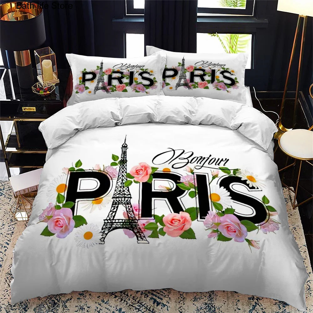 Комплект постельного белья с изображением Эйфелевой башни | Дом и сад