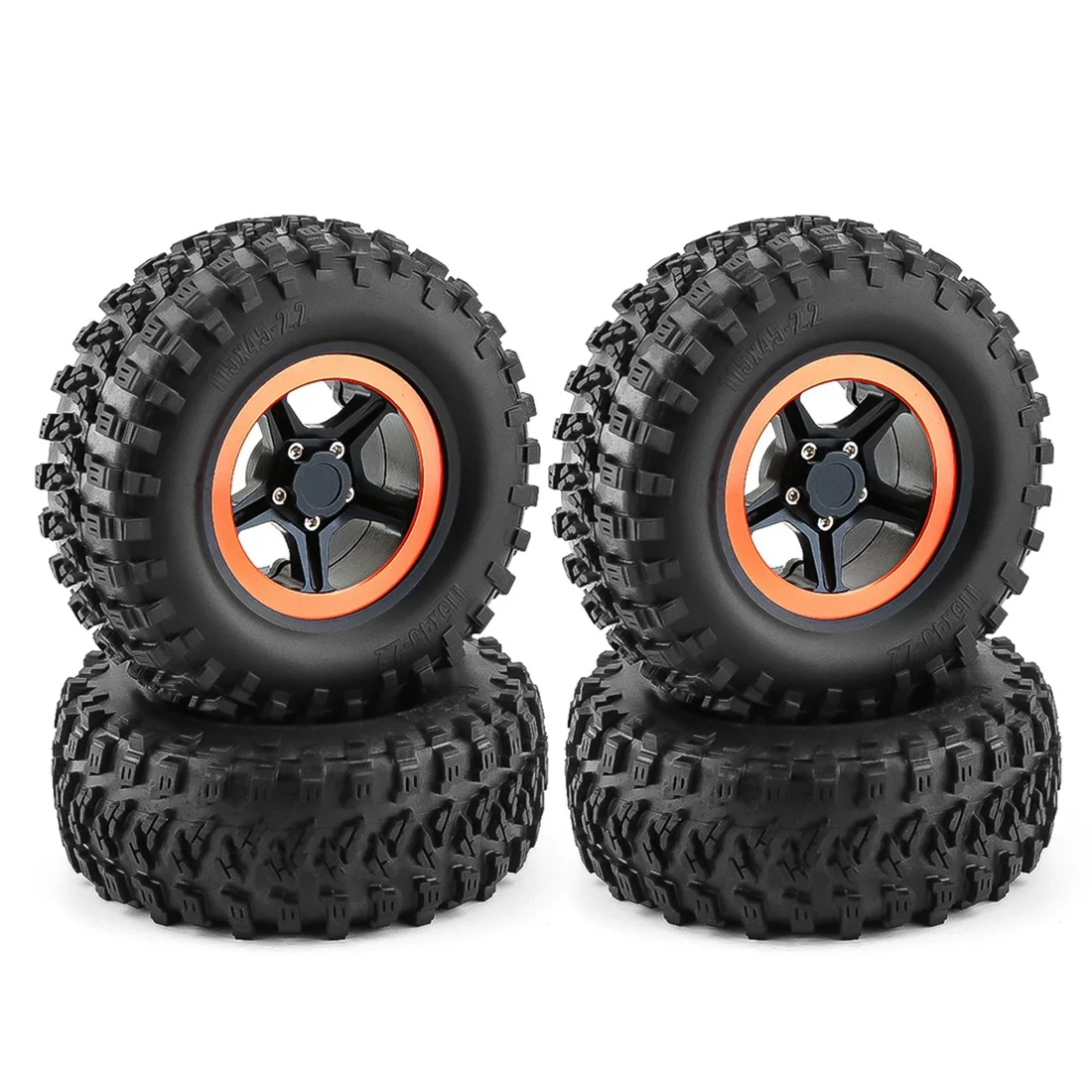 

4PCS 115mm Metal 2.2 Beadlock Wheel Rim Tire Set for 1/10 RC Crawler Car Axial SCX10 Wraith Capra Traxxas TRX4 D90