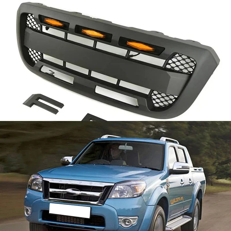 Для Ford Ranger T5 2004 2005 2006 2007-2009 2010 2011 решетка типа Raptor янтарный светодиод ABS гоночные