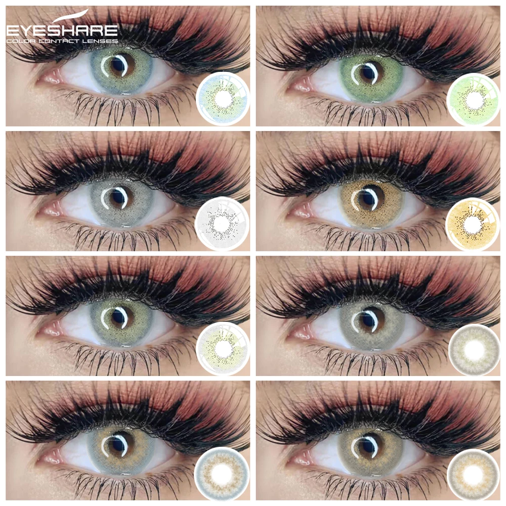 eyeshare color lens 2pcs yearly use color contact lenses for eyes cosmeic contact lenses eye color beauty makeup color lens eyes free global shipping