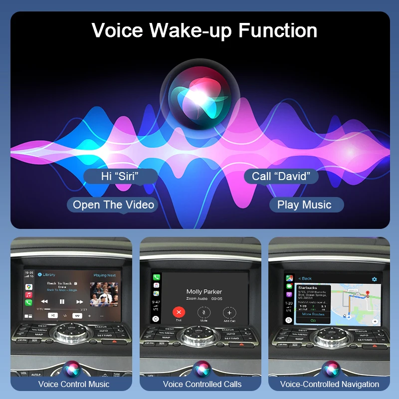 Фото Беспроводной CarPlay Android Auto для Nissan/Infiniti FX/G Series G37/G35 с функцией MirrorLink, AirPlay, навигацией и голосовым управлением. №4