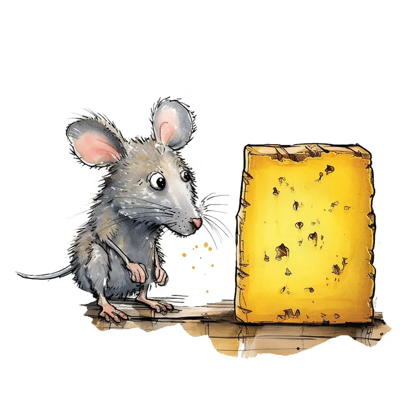 

Наклейка на крышку унитаза с мышкой и сыром