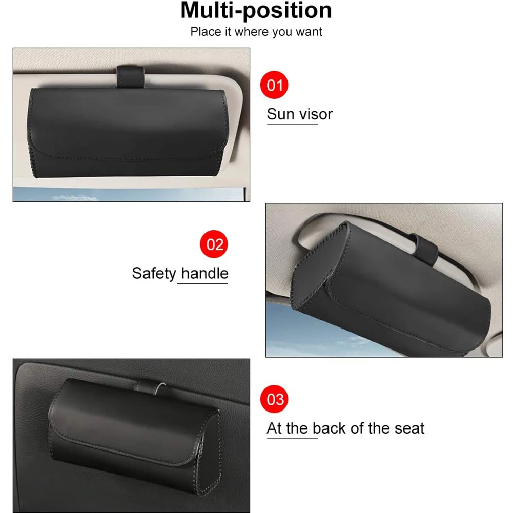 Универсальный автомобильный держатель для солнцезащитных очков кожаный зажим