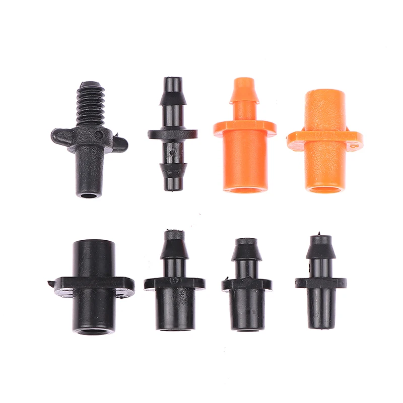 

50Pcs 4/7mm Splitter Adapter Connector Barb And Garden Irrigation Hoses PVC Fittings 6mm Thread Cooling Plant Watering