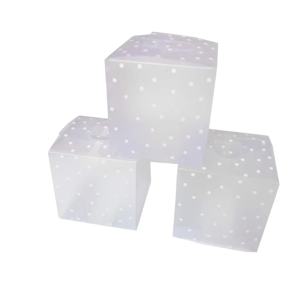 

50 шт., прозрачные пластиковые коробки для конфет, 6x6x6 см