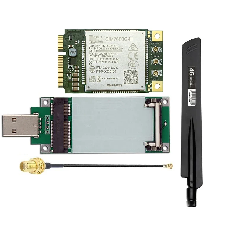 SIMCOM SIM7600G SIM7600G-H Mini Pcie LTE Cat4 глобальный модуль USB-адаптер 4G GPS антенна 15 см SMA гнездо к