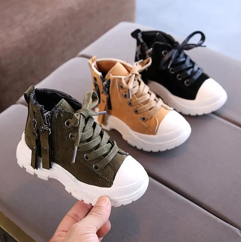 

Fashion Boys Martin Boots 2020 Autumn and Winter New Leather Children's Cotton Shoes Plus Velvet Warm Kids Boots Boys Sport Shoe